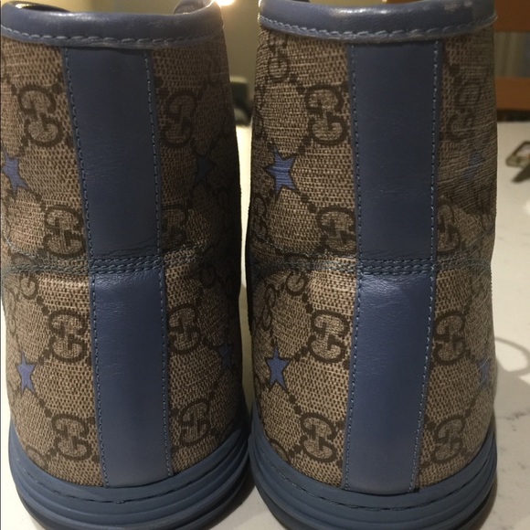 SOLD Authentic Gucci GG blue supreme star sneakers - Picture 2 of 5